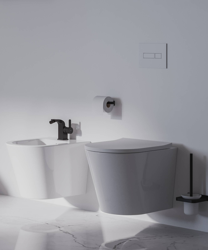 Tampa - Bidet sospeso Bianco lucido
