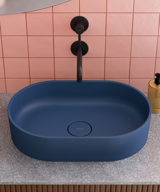 Ovo - Lavabo da appoggio Blu