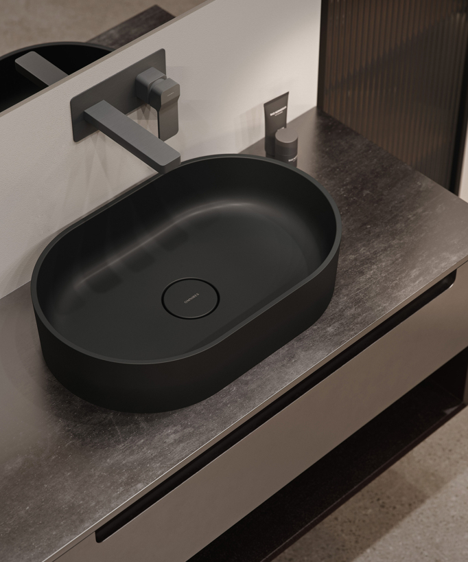 Ovo - Lavabo da appoggio Nero - small