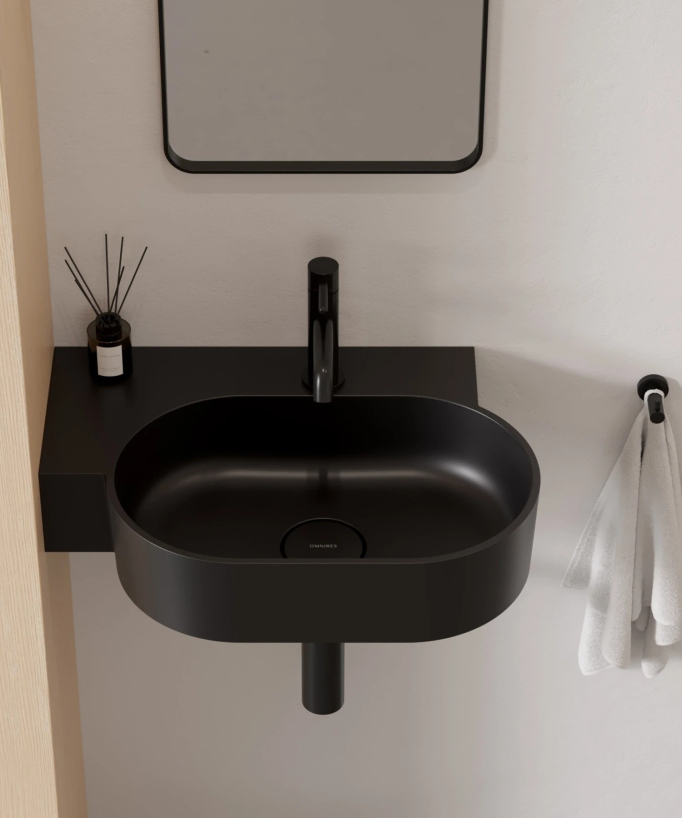 Ovo - Lavabo sospeso - Nero