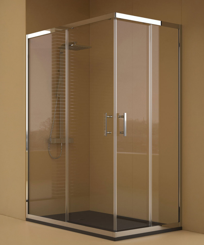 Parete doccia con porta scorrevole Cromo, Serie Low - small