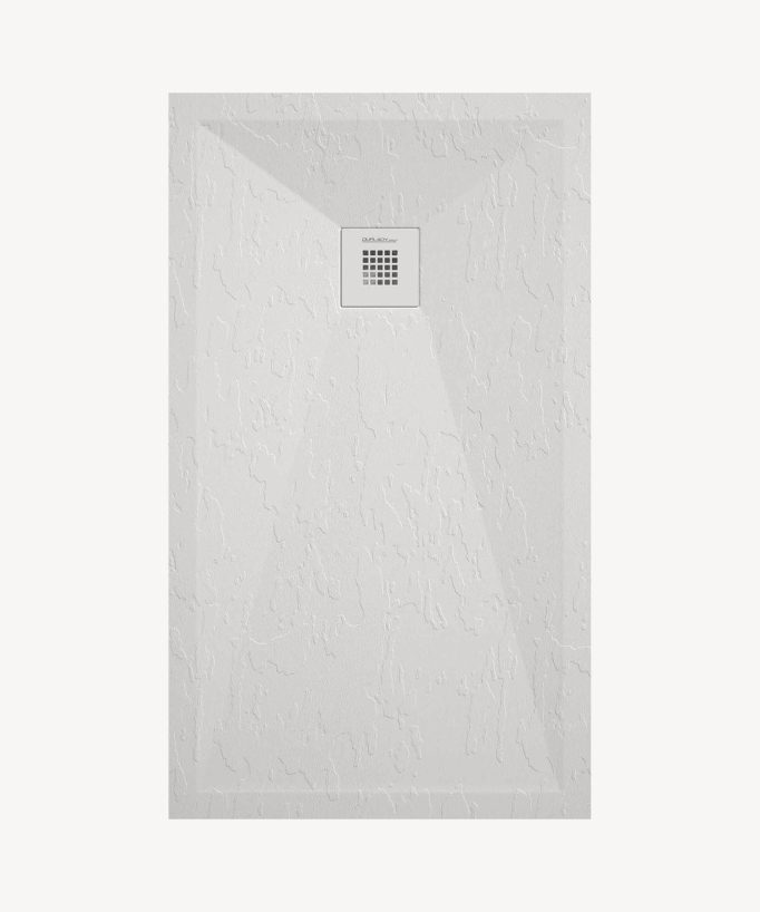 Piatto doccia Bianco finitura ardesia Stone Plus, griglia colorata