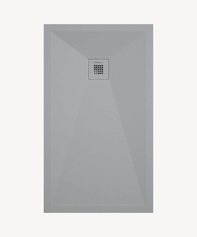 Piatto doccia Grigio 7035, finitura liscia Stone Plus, griglia colorata