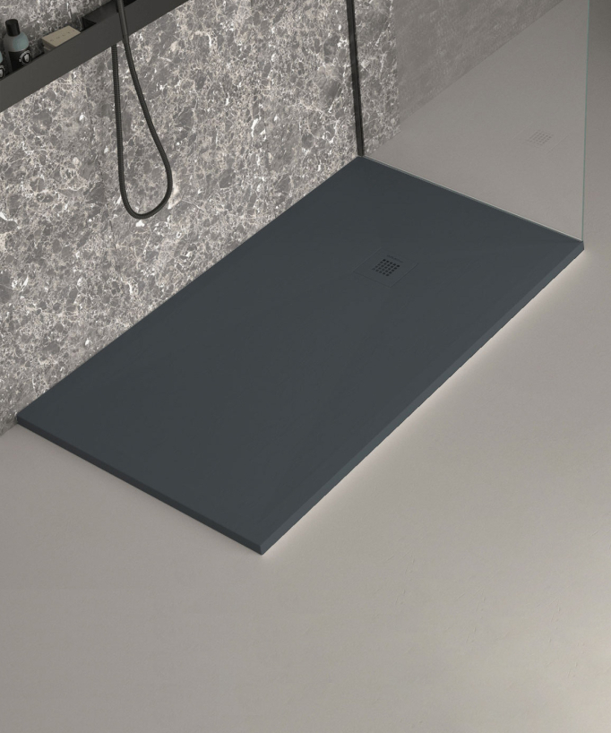 Piatto doccia anthracite finitura Ardesia Stone Plus, griglia colorata