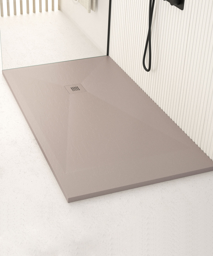 Piatto doccia Sabbia finitura Ardesia Stone Plus, griglia colorata