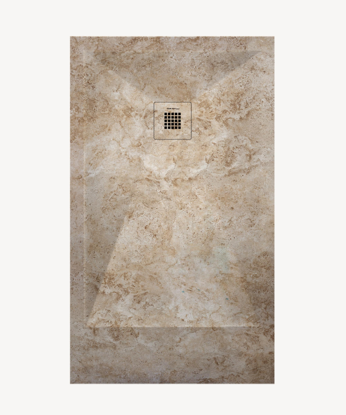 Piatto doccia Gres, finitura Lisse Stone 3D, griglia colorata