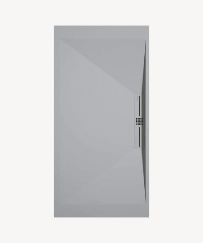 Piatto doccia Grigio 7035, Lisse Stone SIDE, griglia colorata