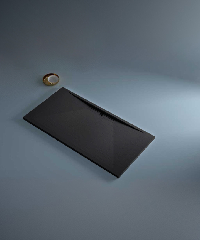 Piatto doccia Nero, Ardoise Stone SIDE, griglia colorata