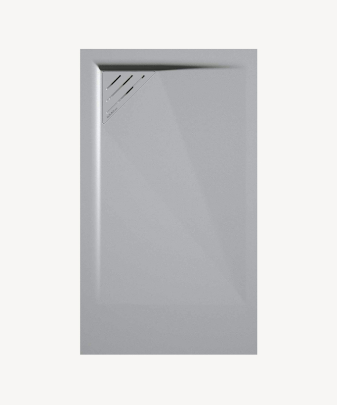 Piatto doccia Grigio 7035, finitura Liscia Stone MIO, griglia colorata