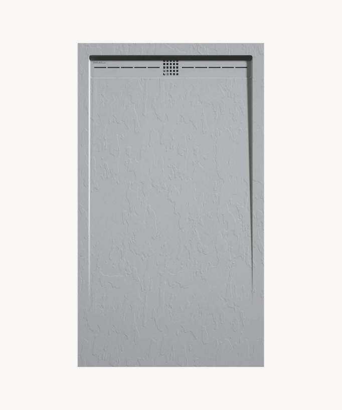 Piatto doccia Grigio 7035, finitura Ardesia Stone CACH, griglia colorata