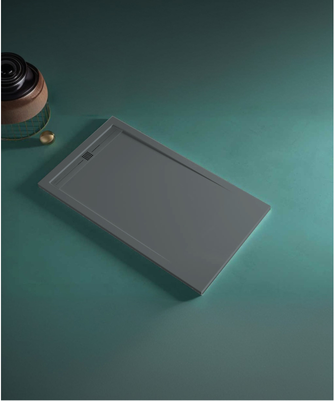 Piatto doccia Anthracite, finitura Liscia Stone CACH, griglia colorata