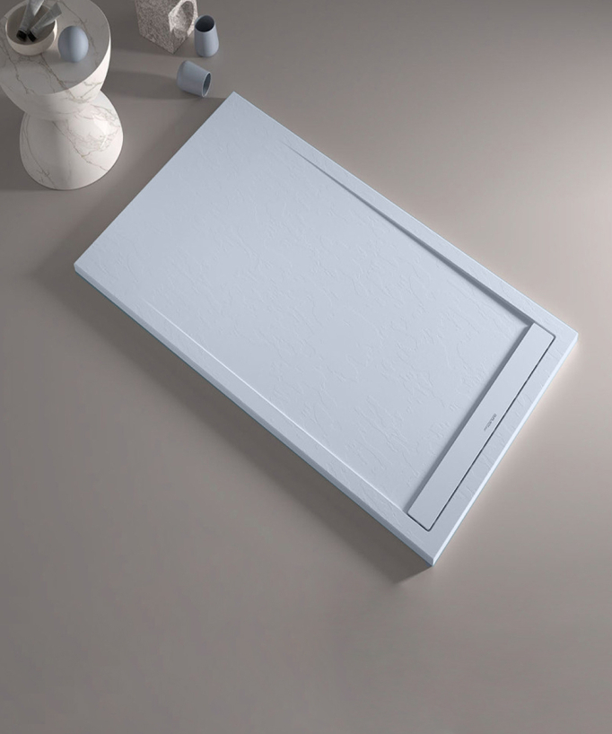 Piatto doccia Grigio, finitura Ardesia Stone SMART, griglia colorata