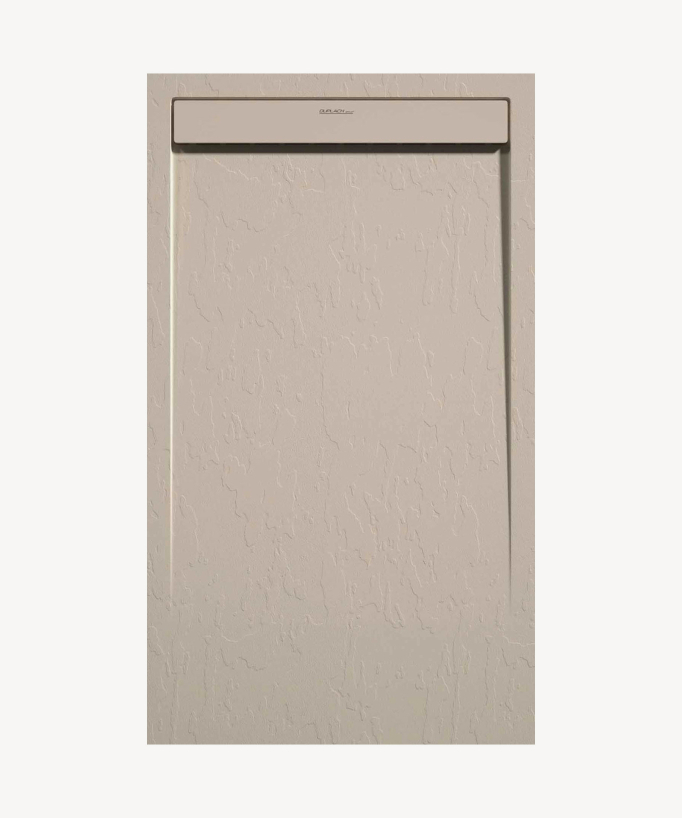 Piatto doccia Crème, finitura Ardesia Stone SMART, griglia colorata