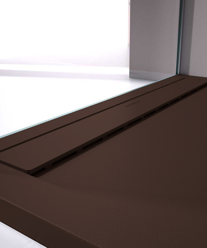 Piatto doccia Chocolat, finitura Liscia Stone SMART, griglia colorata