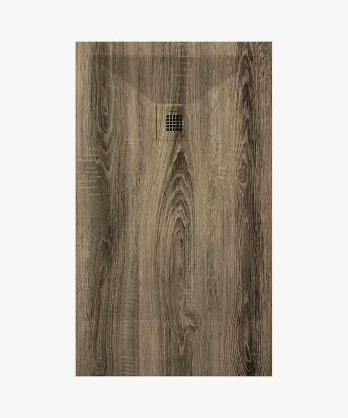 Piatto doccia Cendre, finitura Liscia Stone 3D, griglia colorata