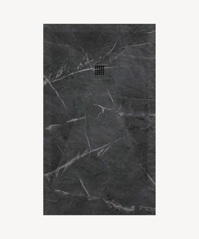 Piatto doccia Marquina, finitura Liscia Stone 3D, griglia colorata