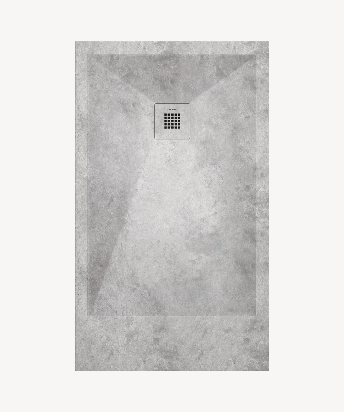 Piatto doccia Cemento, finitura Liscia Stone 3D, griglia colorata