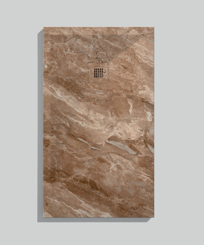 Piatto doccia Empereur chiaro, finitura Liscia Stone 3D, griglia colorata