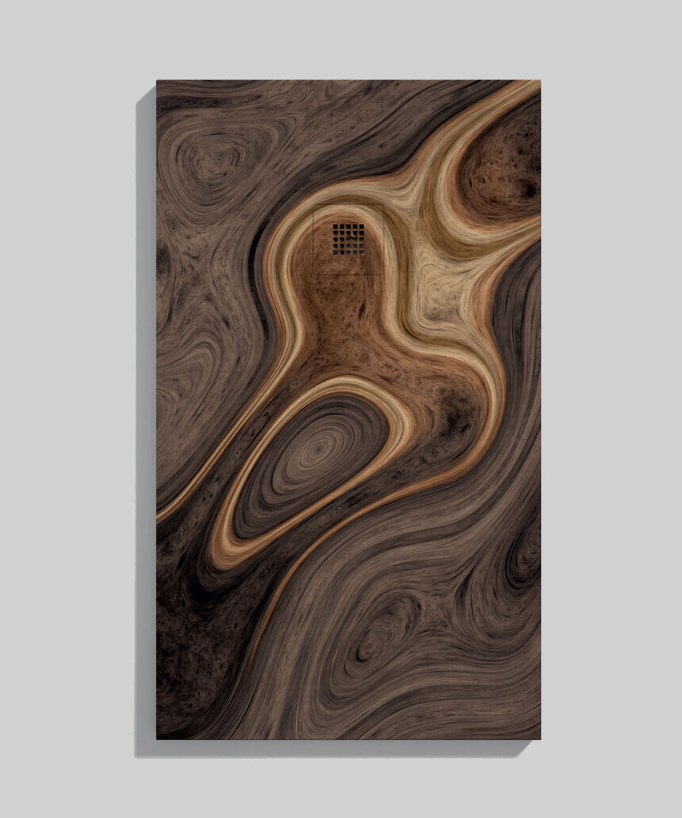 Piatto doccia Ebano, finitura Liscia Stone 3D, griglia colorata