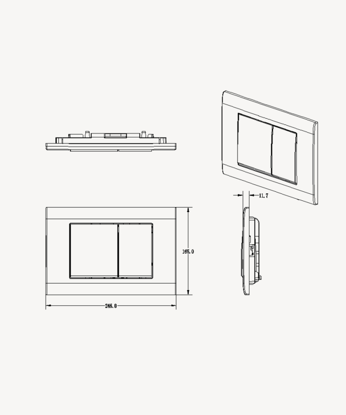 Placca di comando a doppio azionamento compatibile con Sigma Geberit - Grigio antracite satinato