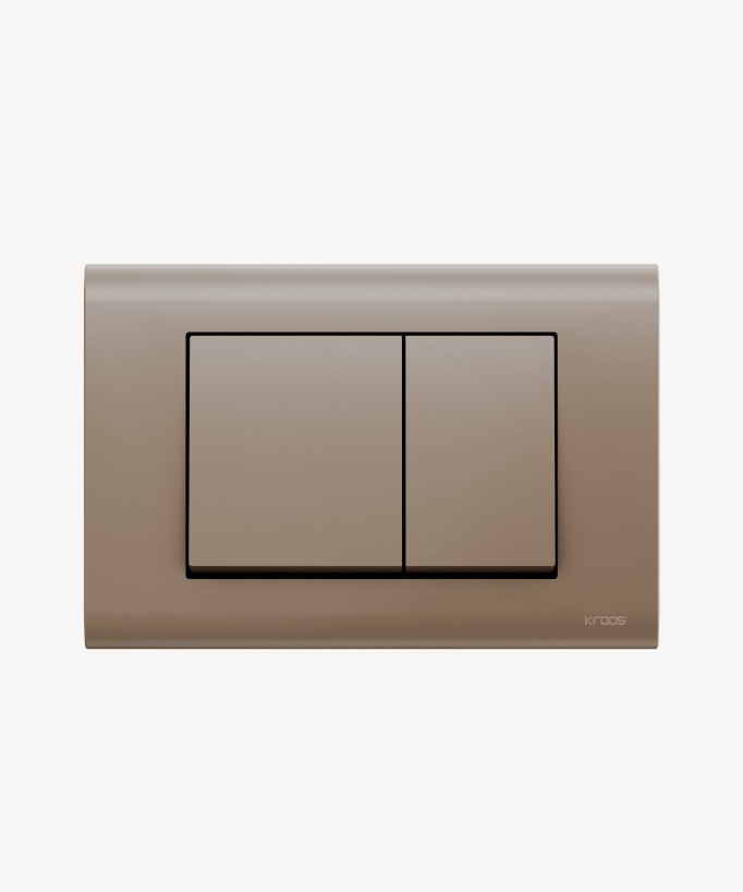 Placca di comando a doppio azionamento compatibile con Sigma Geberit - Ottone spazzolato - small