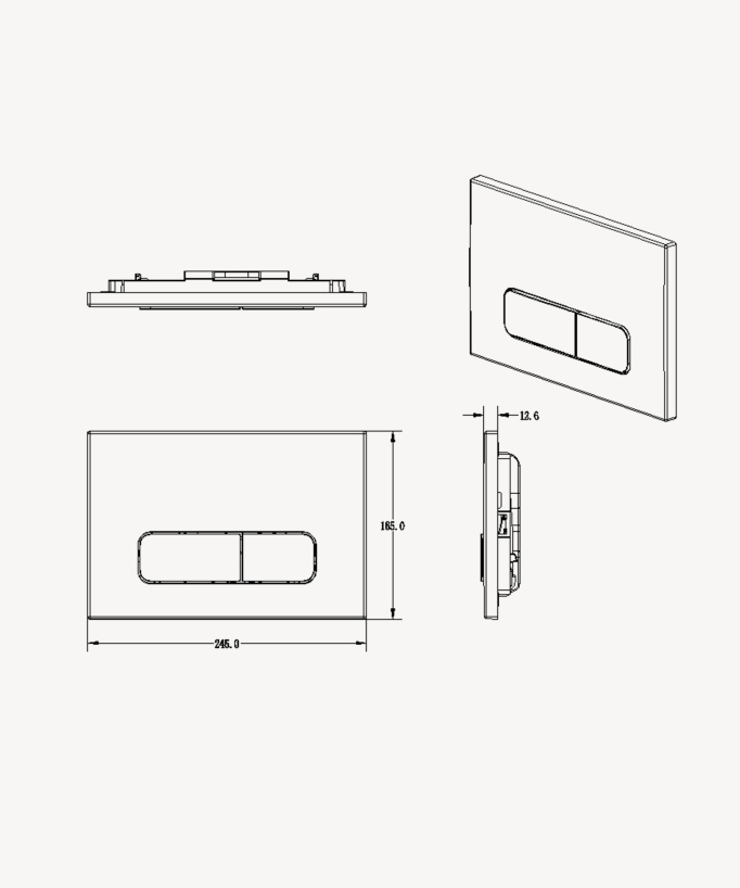 Placca di comando rettangolare compatibile con cassetta Sigma Geberit - Cromo