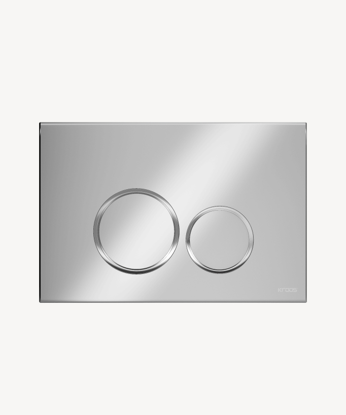 Placca di comando rotonda doppio tasto per cassetta Sigma Geberit - Cromo - small