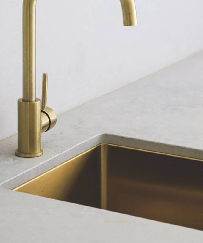 Lavello da cucina singolo 380 mm - ottone spazzolato - Balsa - small