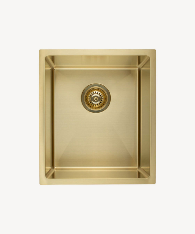 Lavello da cucina singolo 380 mm - ottone spazzolato - Balsa