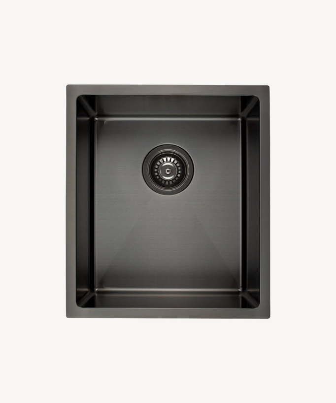 Lavello da cucina singolo 380 mm - gunmetal spazzolato - Balsa