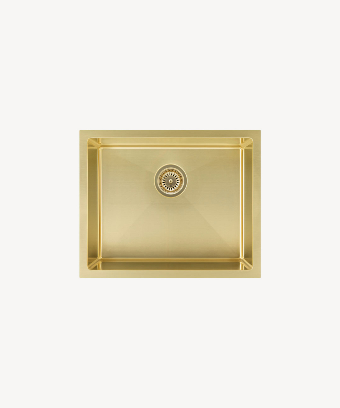 Lavello da cucina singolo 550 mm - ottone spazzolato - Ohia