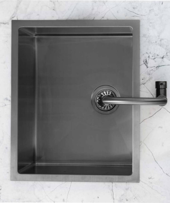Lavello da cucina singolo 550 mm - gunmetal spazzolato - Ohia