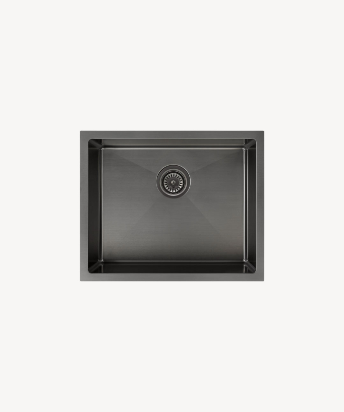 Lavello da cucina singolo 550 mm - gunmetal spazzolato - Ohia