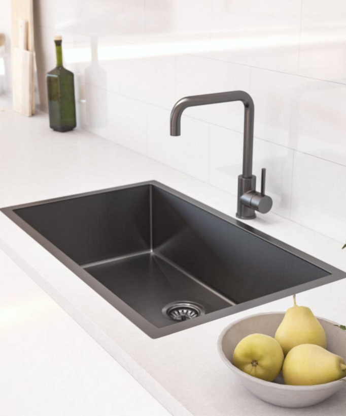 Lavello singolo 750 mm - gunmetal spazzolato - Hiba