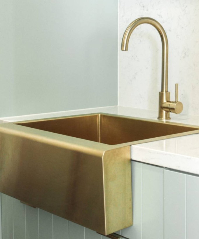 Lavello da cucina 600 mm - ottone spazzolato - Sugi - small