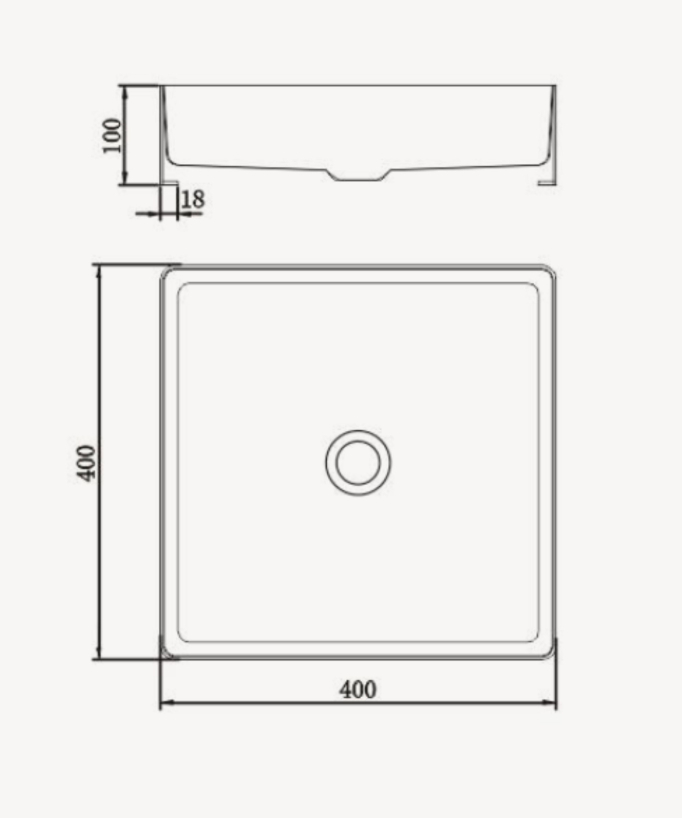 Lavabo quadrato da appoggio in acciaio inox, oro spazzolato, 40x40 cm