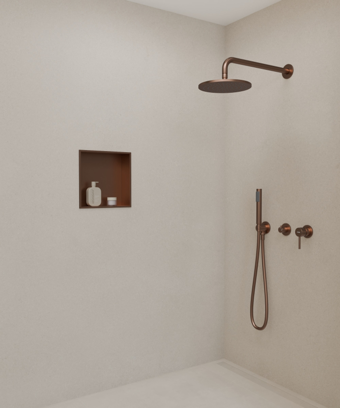 Nicchia bagno incasso - Oro rosa spazzolato
