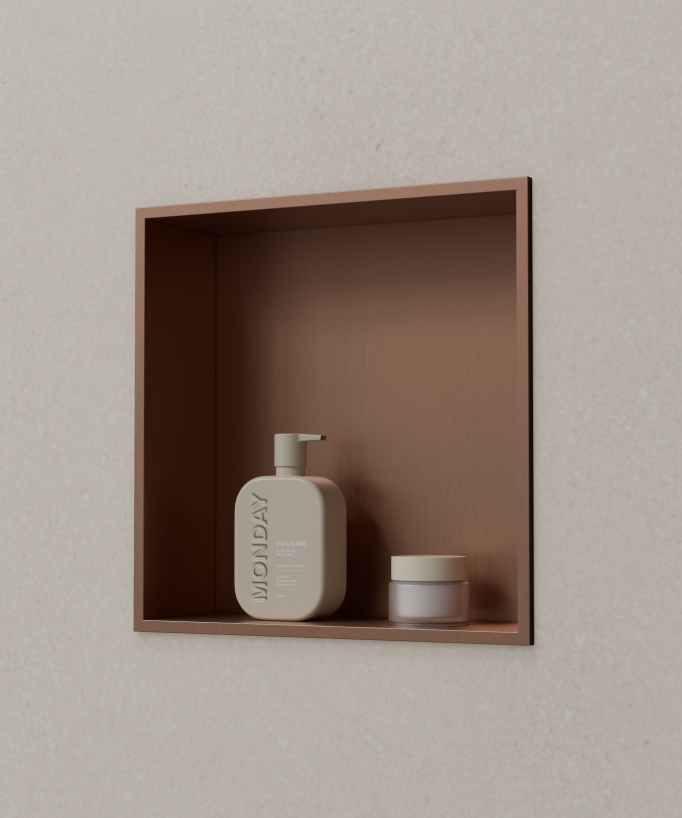 Nicchia bagno incasso - Oro rosa spazzolato