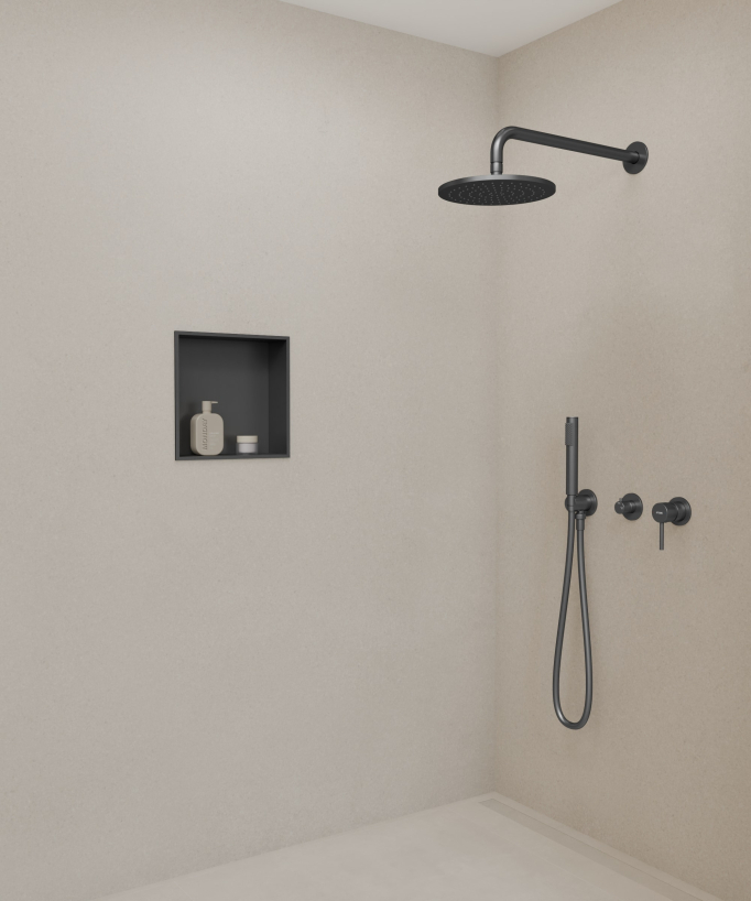 Nicchia bagno incasso - Gun metal