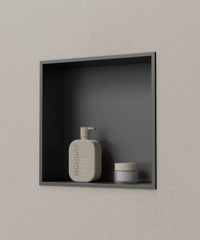 Nicchia bagno incasso - Gun metal