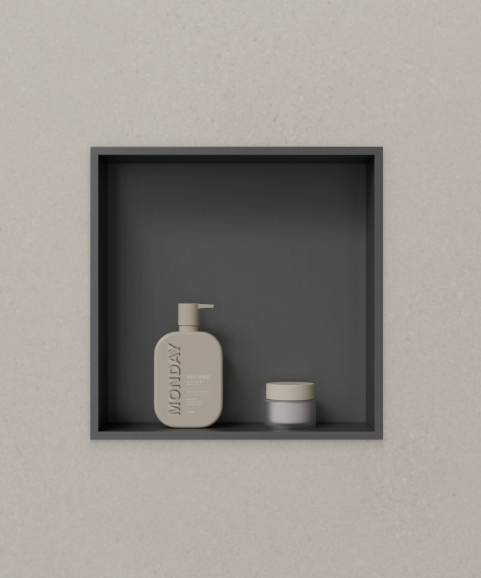 Nicchia bagno incasso - Gun metal