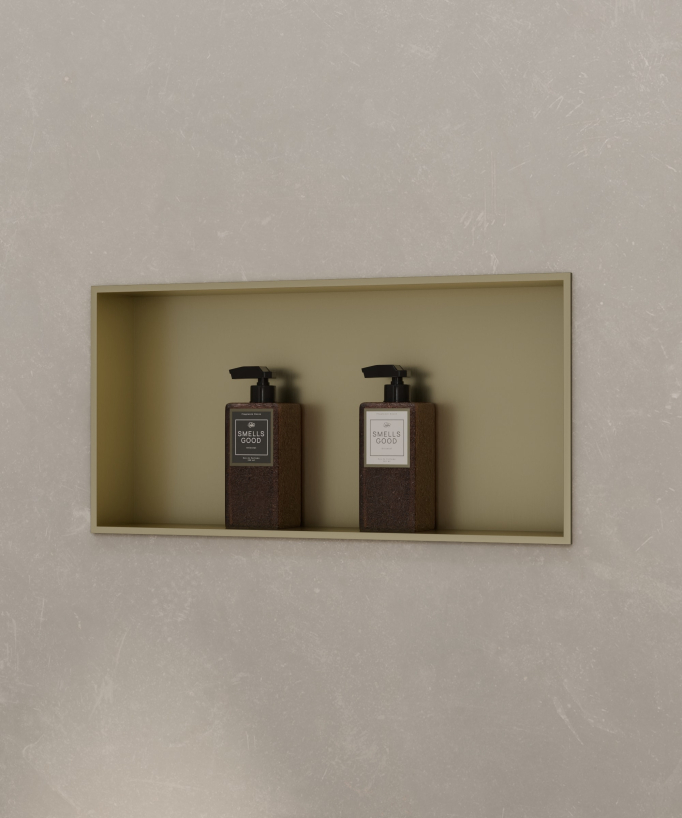 Nicchia bagno murale in acciaio inox - Dorato spazzolato