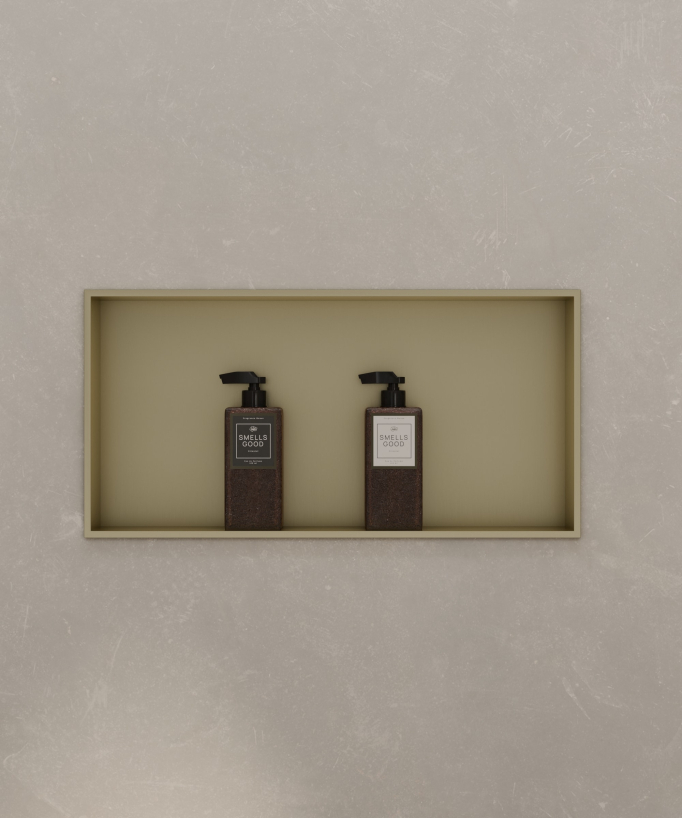Nicchia bagno murale in acciaio inox - Dorato spazzolato