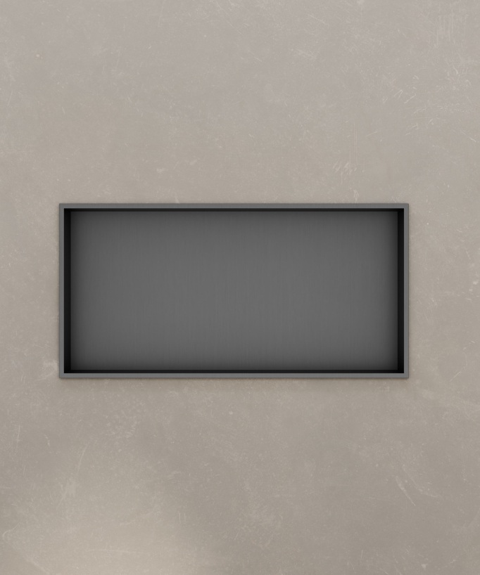 Nicchia doccia a parete in acciaio inox - gun metal
