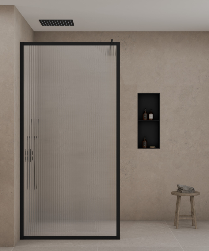 Nicchia per doccia in acciaio inox 2 scomparti - Nero