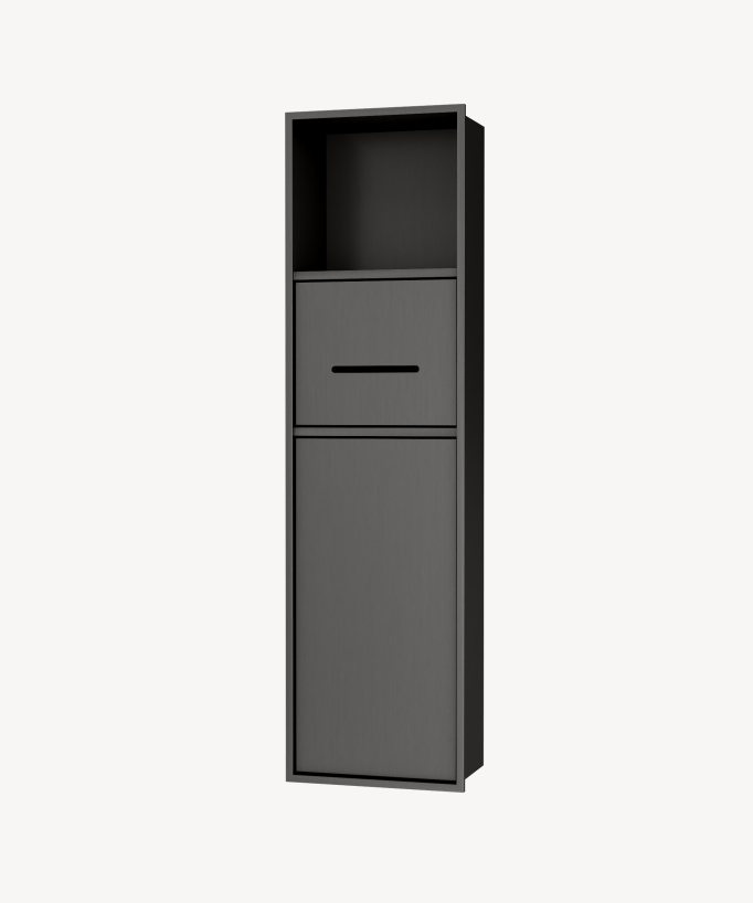 Nicchia toilette incasso con scomparti - Gun metal