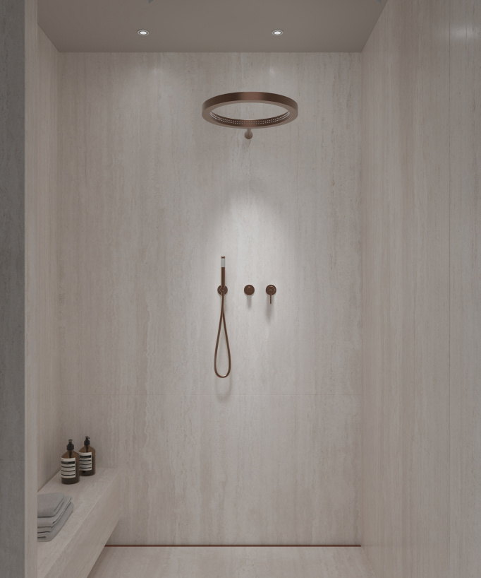 Kit doccia con soffione pioggia circolare - Corbeau