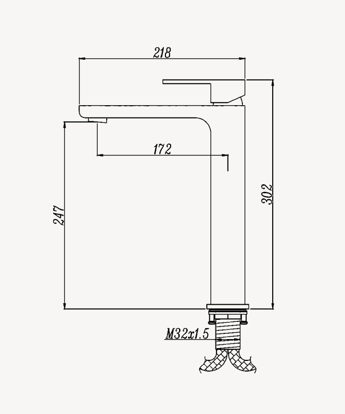 Rubinetto miscelatore lavabo - Nunki