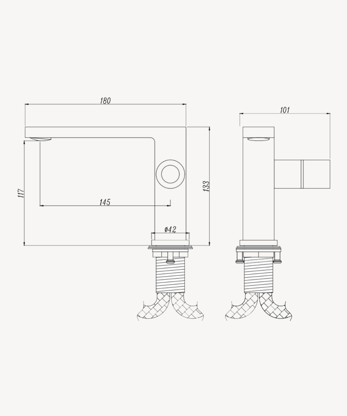 Miscelatore lavabo moderno nero - Syrma