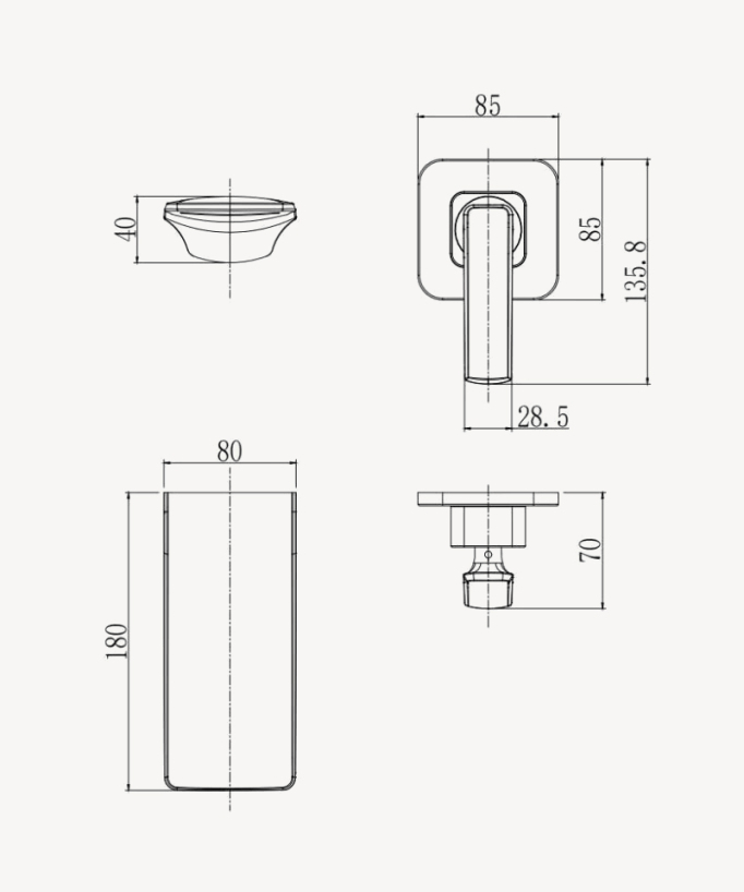 Miscelatore lavabo a parete bianco & cromato - Brittia